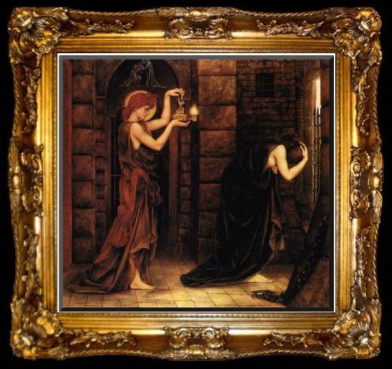 framed  Evelyn De Morgan Hope in a Prison of Despair,, ta009-2